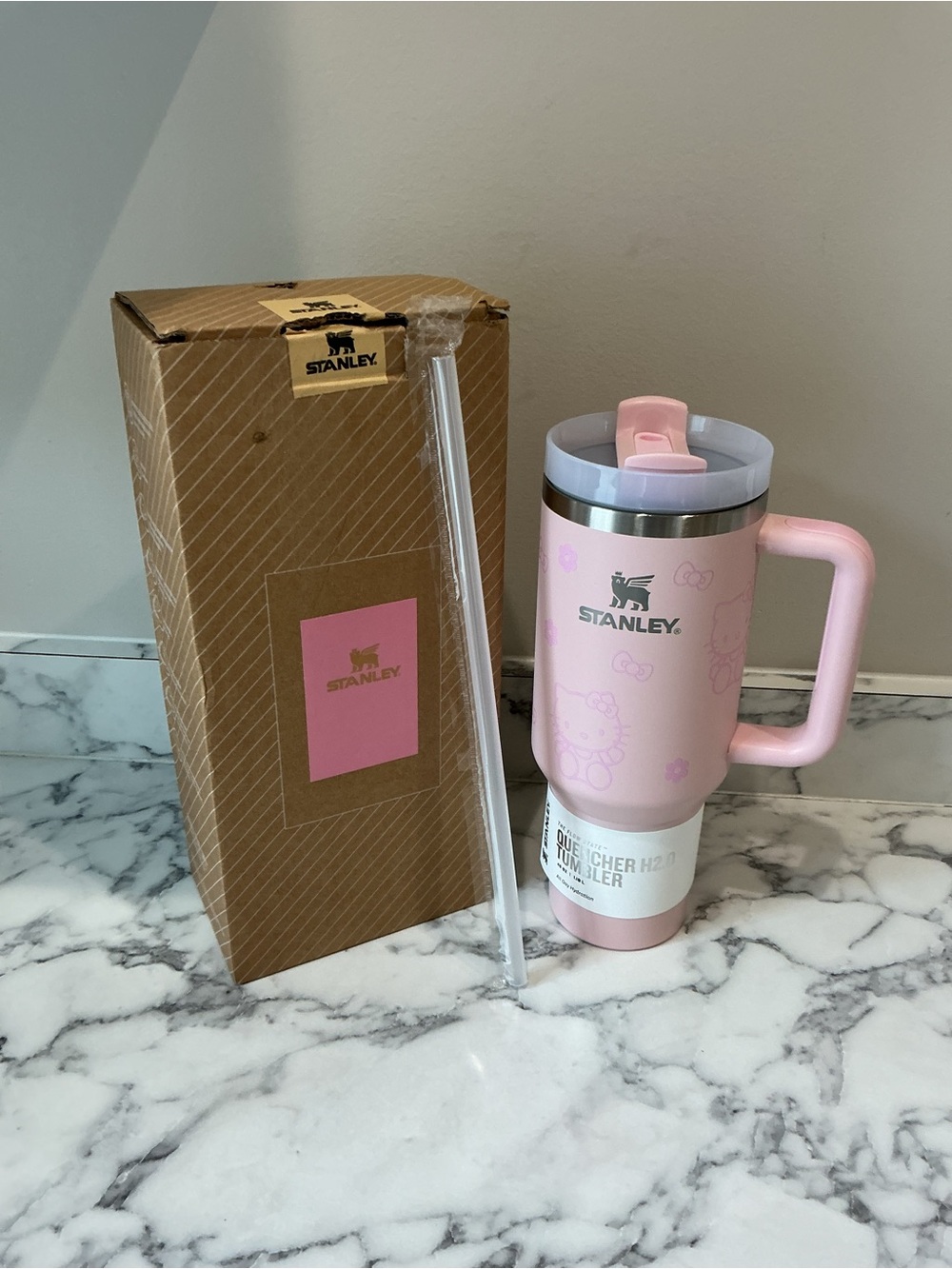 Stanley Hello Kitty Pink Travel Mug with Handle and Straw